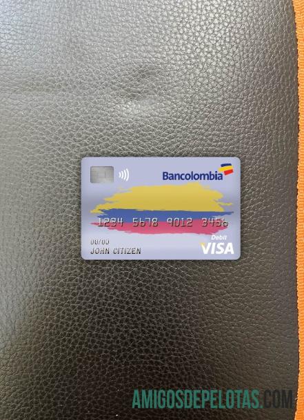 Colômbia Banco Bancolombia Visa Cartão de Débito Photolook Front amostra